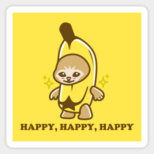 Happy, Happy, Happy Banana Cat - Cute Cartoon Magnet